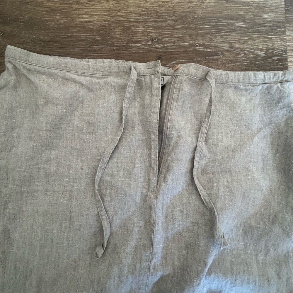 L.L. Bean Tan 100% Linen Skirt - Picture 4 of 5